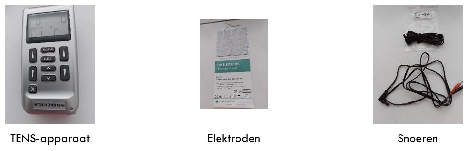 Ervaringsverhaal TENS, onderdelen: apparaat, elektroden en snoeren 
